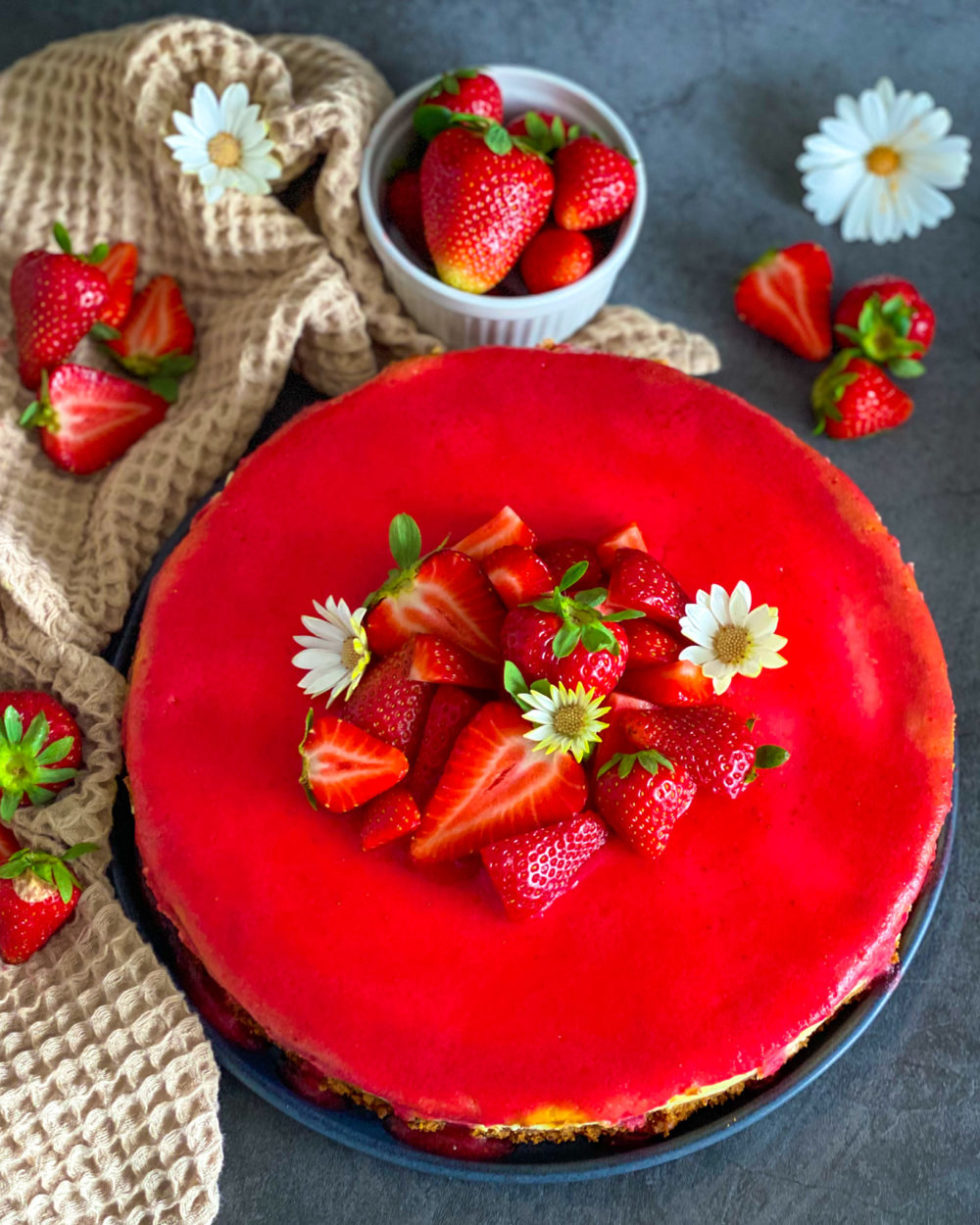 Erdbeer Cheesecake (Ultra cremiges Rezept)