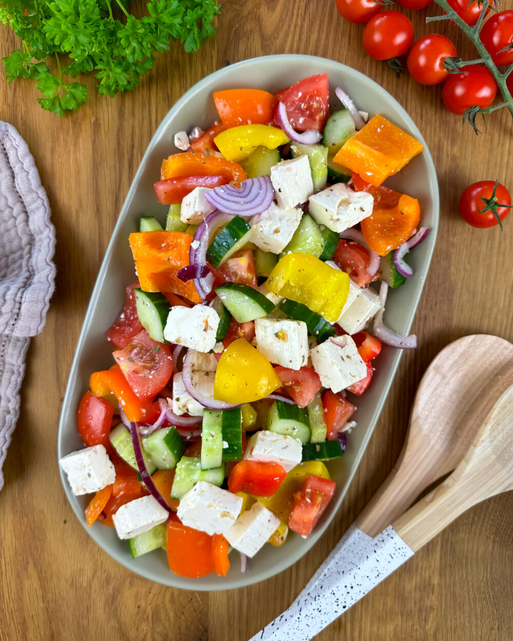Griechischer Bauernsalat (einfaches Salat Rezept)